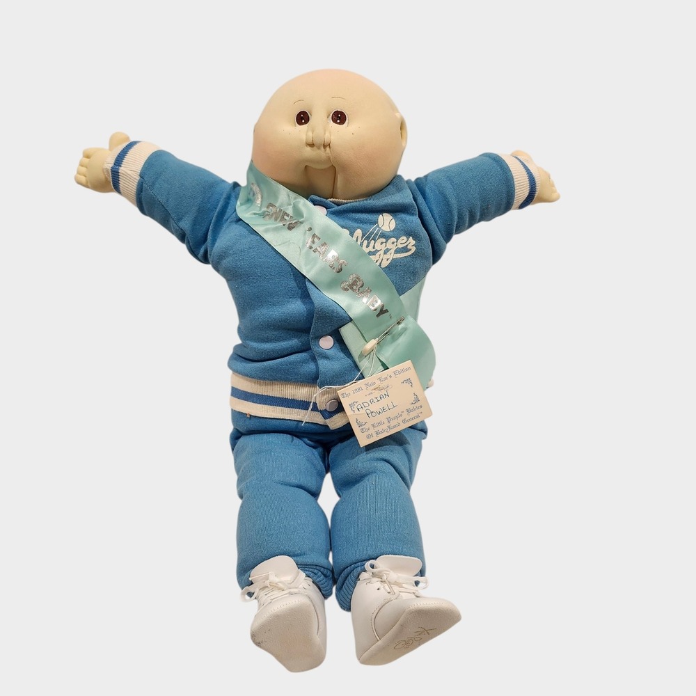 Vintage Xavier Roberts "Little People" Boy Doll 1981 New Year Blue‎ Slugger 21"